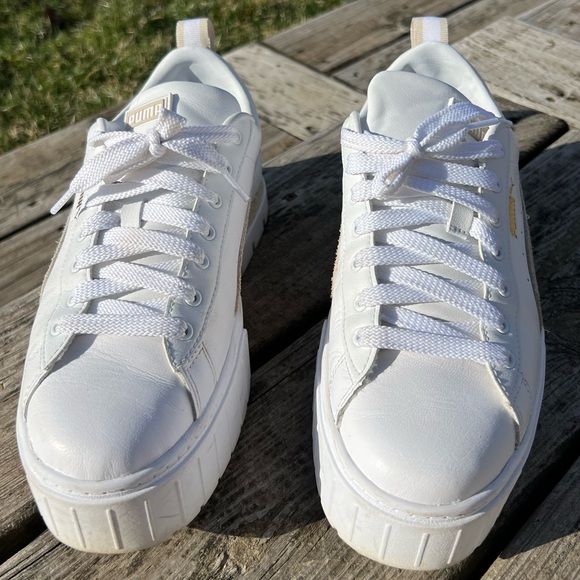 PUMA Women's White and Tan Sneakers - Picture 8 of 16